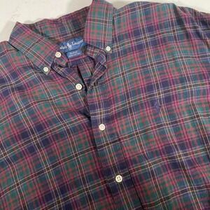 Ralph Lauren Blake 100% Cotton Tartan Plaid Button Down Shirt Men's Large